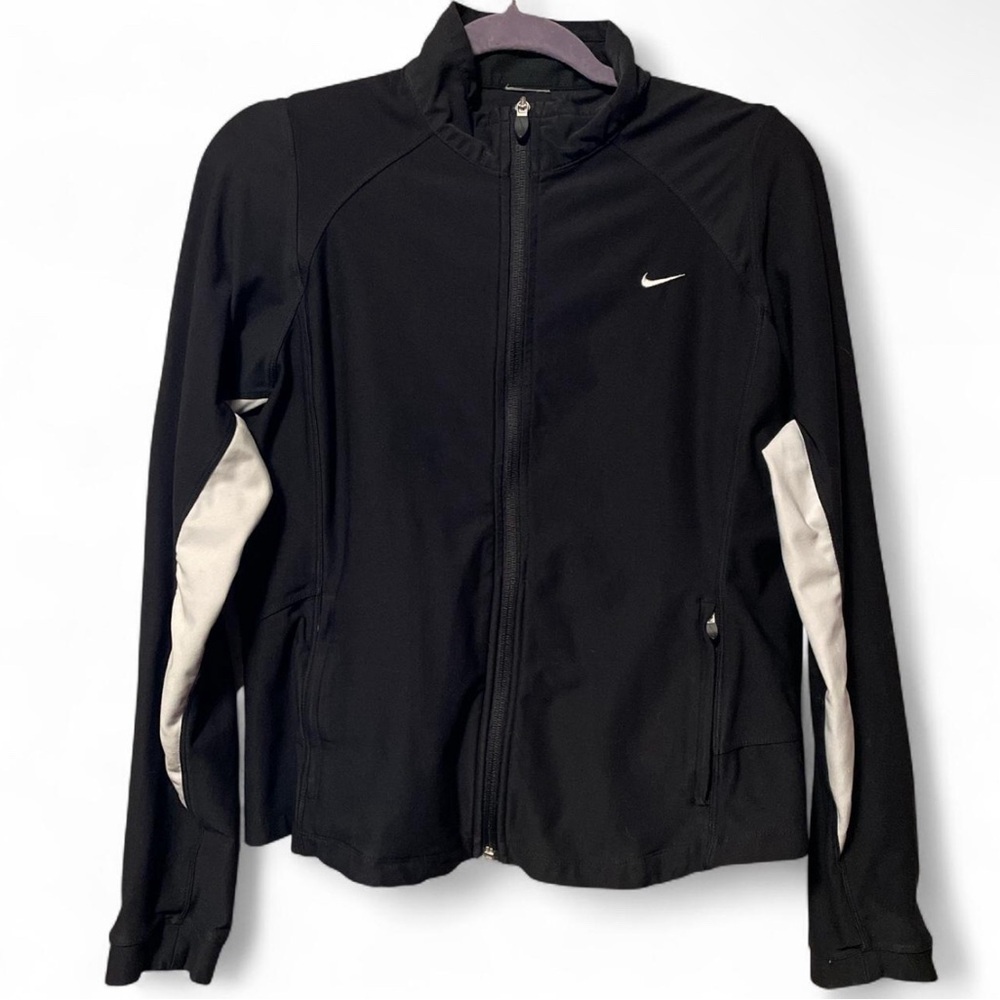 Nike Women's Black Jacket with White Accents